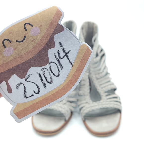 VINCE CAMUTO gray Kestal Leather Heeled Gladiator Sandal women's size 9 - Picture 8 of 10